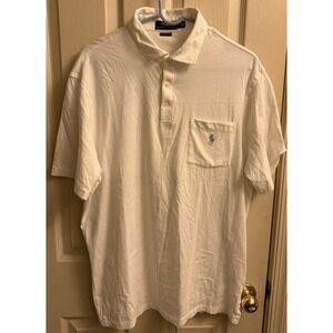 Polo Ralph Lauren Short Sleeve Polo Shirt Men's Size LARGE Classic Fit White‎